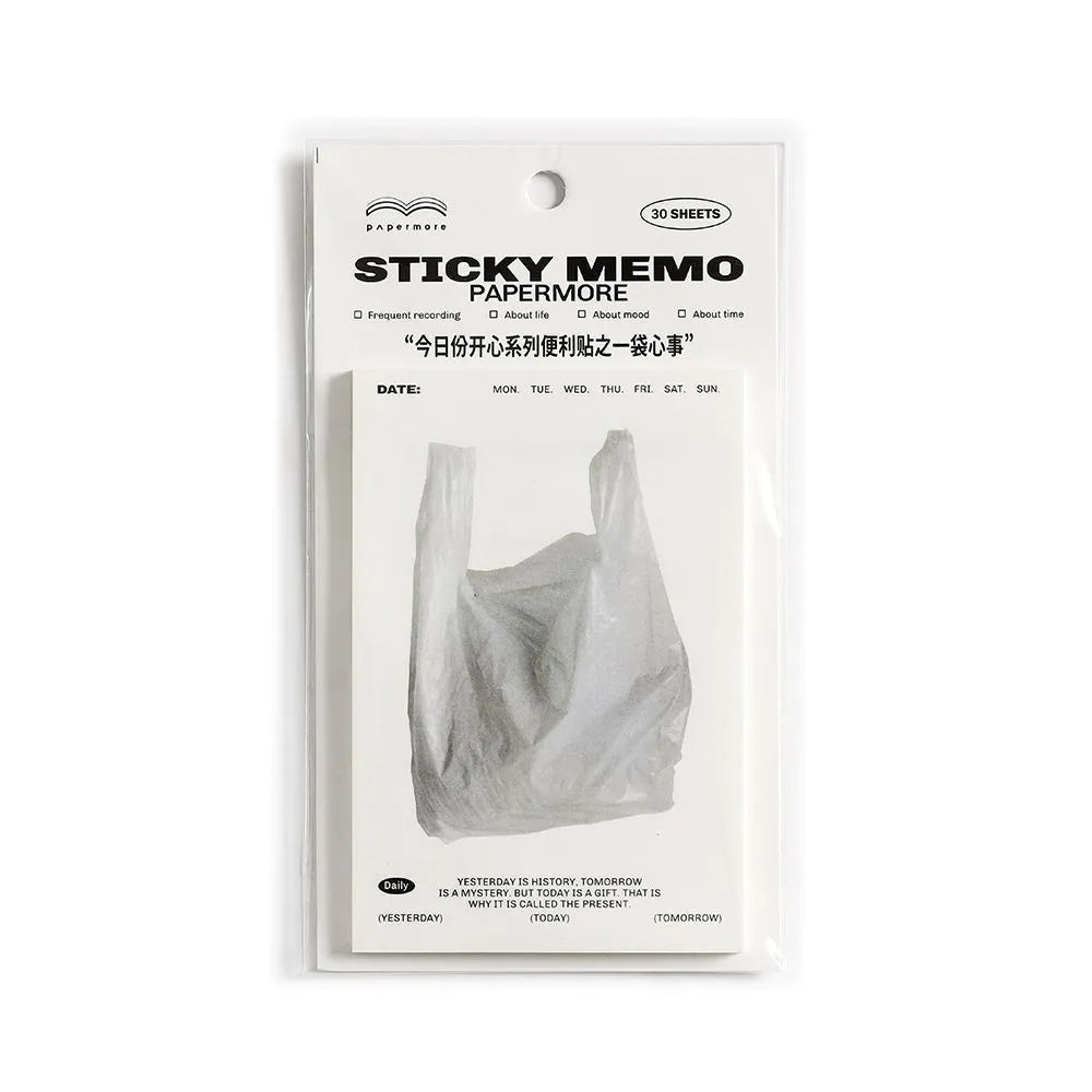 Happy Series message sticky notes pad, 120mm by 80mm, with 30 pages.