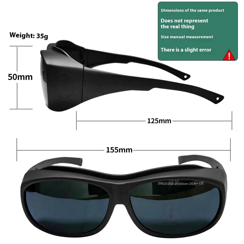 Laser protection goggles for welding and photon skin rejuvenation with 200-2000nm filtering