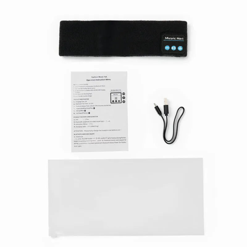 Bluetooth sports headband with built-in wireless earphones and removable washable liner in three colour options