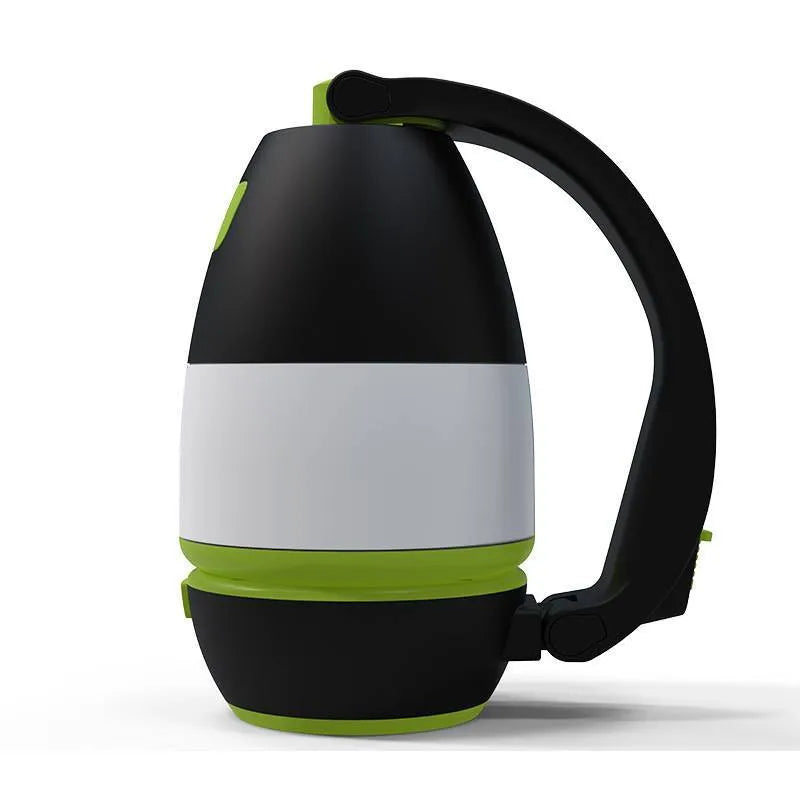 Black Green foldable 3-in-1 LED table lamp showing adjustable head and USB port