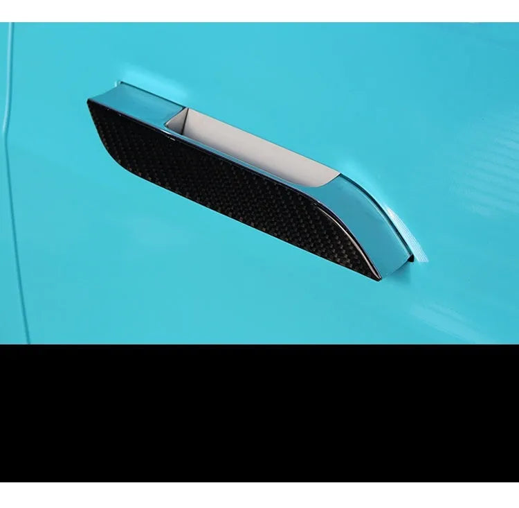 Four carbon fibre adhesive door handle stickers for ModelS anti-scratch protection