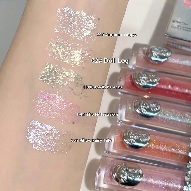 Ballet liquid eyeshadow palette showing five matte shimmer nude colours for student makeup