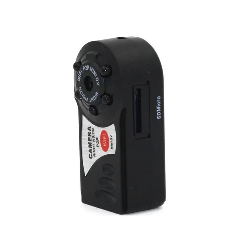 Black WiFi remote surveillance camera with LCD screen showing 16x optical zoom capability