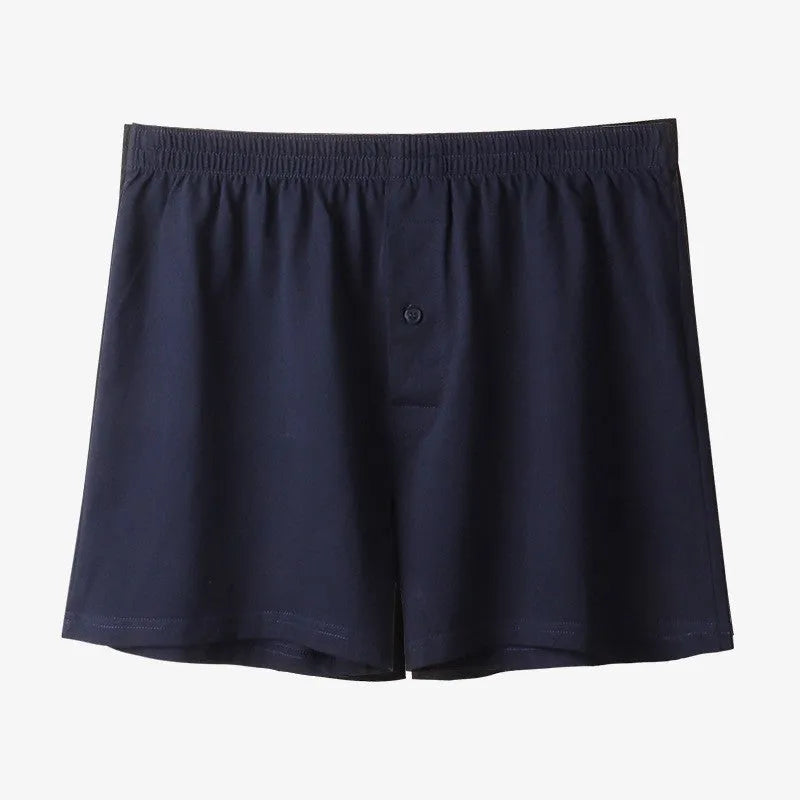 Men's pure cotton boxer shorts high waist loose fit light grey dark blue black colours