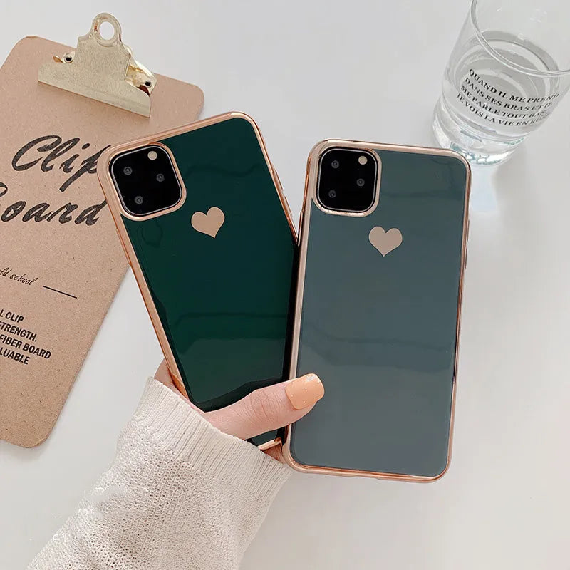 Solid blue TPU back cover case on an iPhone 11 Pro