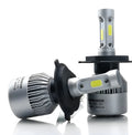 S2 car LED headlight bulbs, COB chip, 6500K white, 8000LM, aviation aluminium 6063 cooling fan, H4 H7 H11 sockets