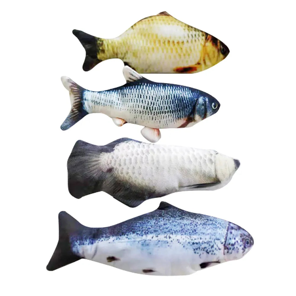30cm electronic jumping fish cat toy with USB cable for charging