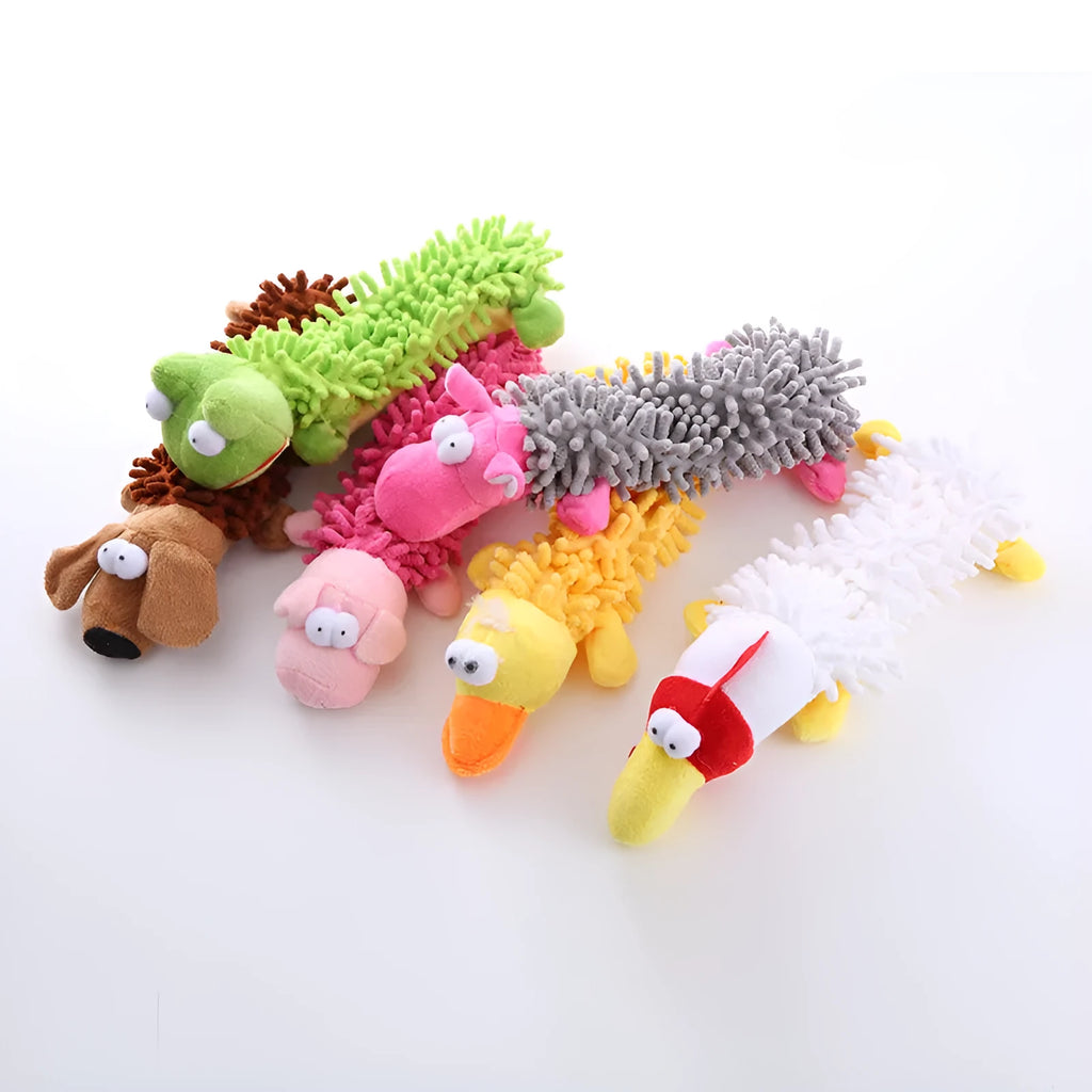 Brown dog plush horse molar chew toy with textured chewing surface