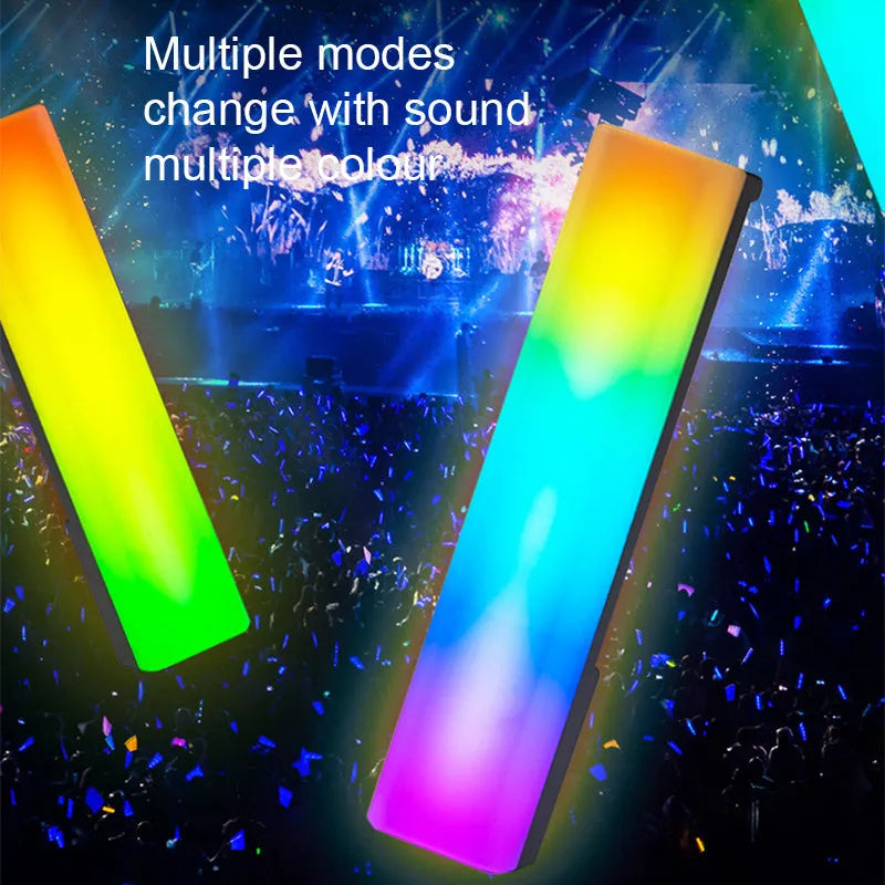 3D RGB LED ambiance lamp with music rhythm lighting on tabletop