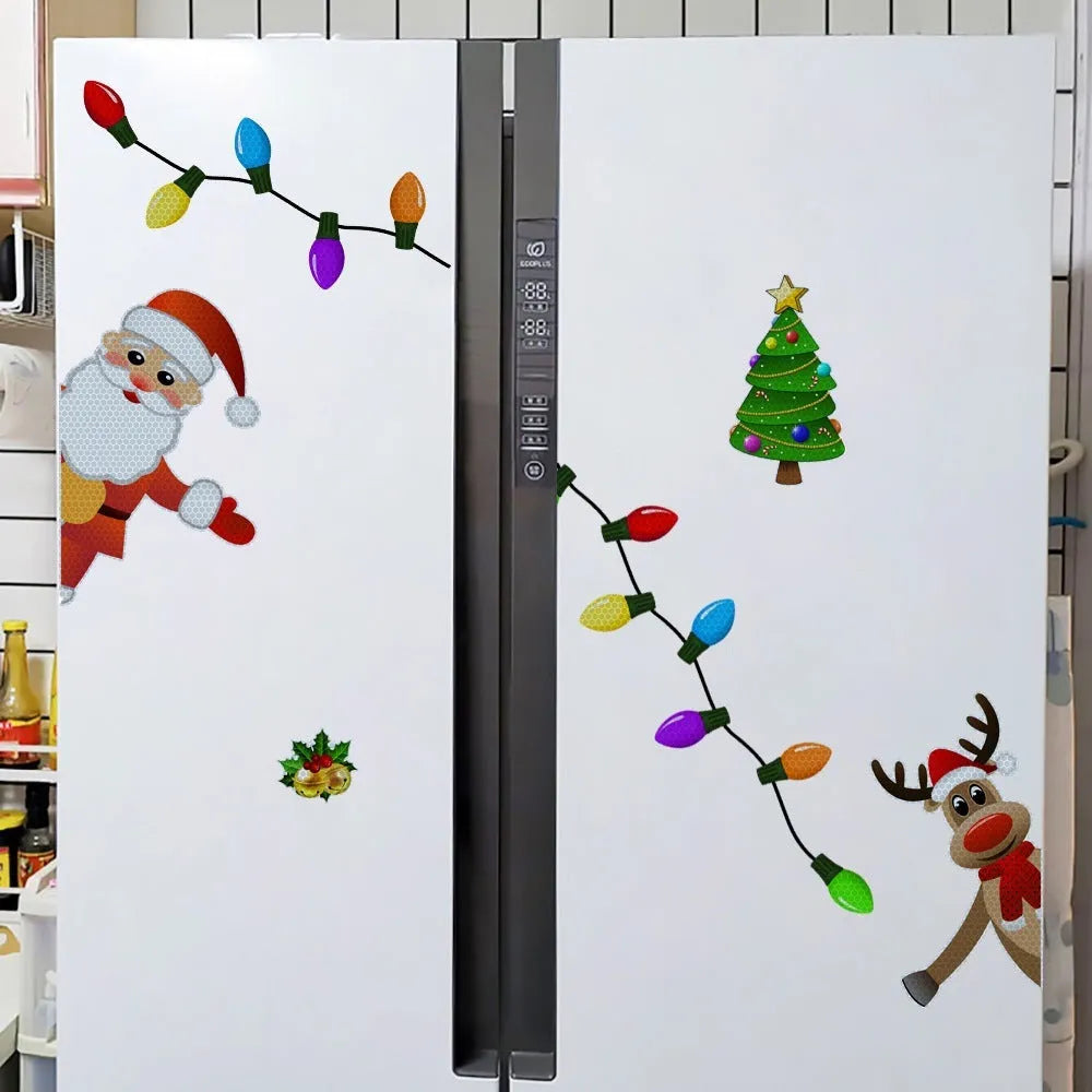 Christmas elk reflective magnetic car decoration sticker with cartoon design in RFM025 colour pattern