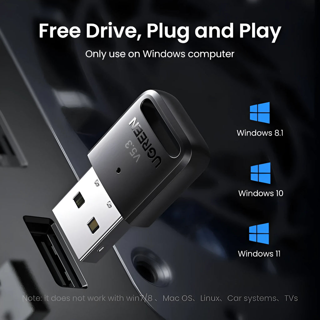 USB Bluetooth adapter 5.0 model CM390 with 20 metre barrier-free range and protocol support