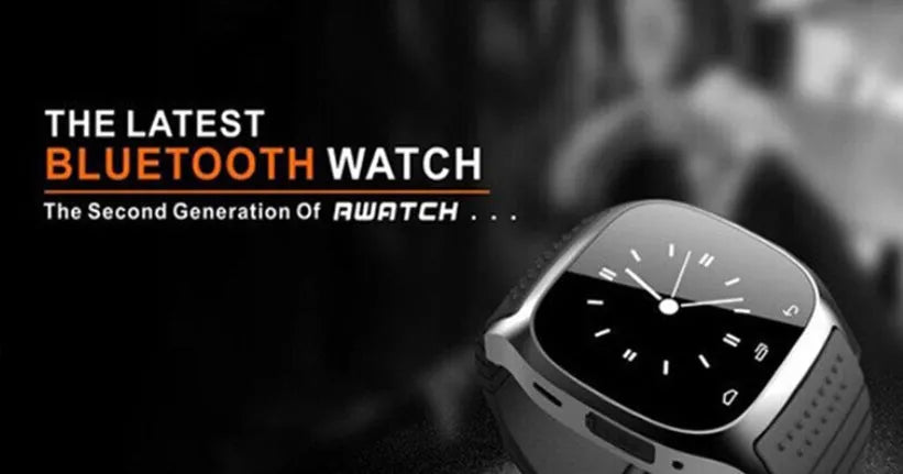 Smart Bluetooth sports watch compatible with iOS and Android smartphones in black colour