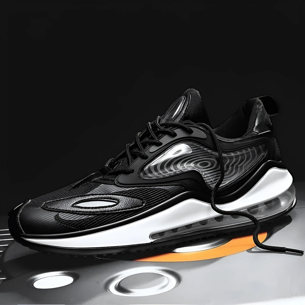 Men's height increasing casual shoes with breathable air cushion in Space Black colour
