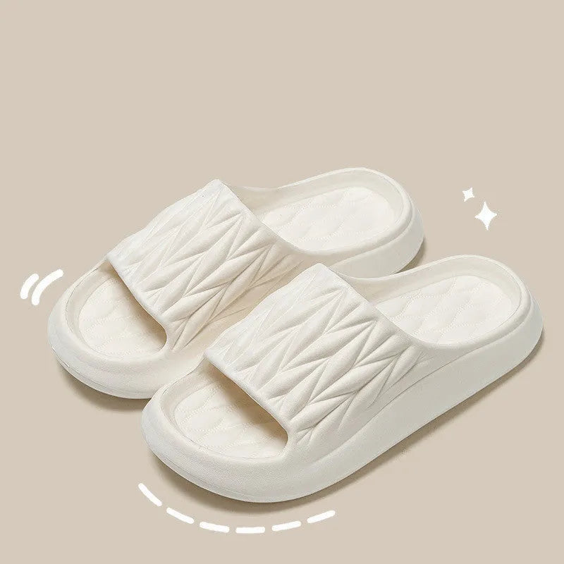 Leaf texture design EVA slippers in various colours for indoor household wear