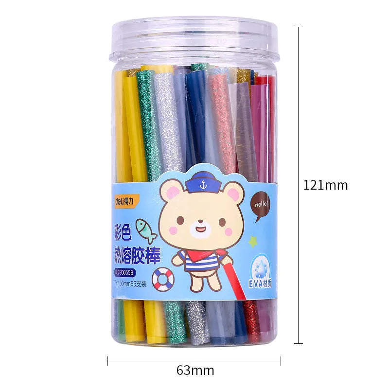 55 transparent hot melt glue sticks 7mm diameter for crafts and DIY