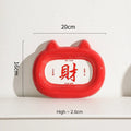 Ceramic animal-shaped pet bowl with cat design on stable flat base