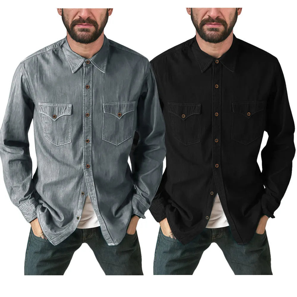 Cotton denim cardigan coat in regular fit available in multiple colours and sizes.