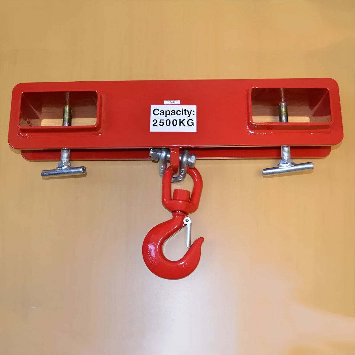25 tonne rotatable drum crane locking hook for forklift, made of iron with safety lock.