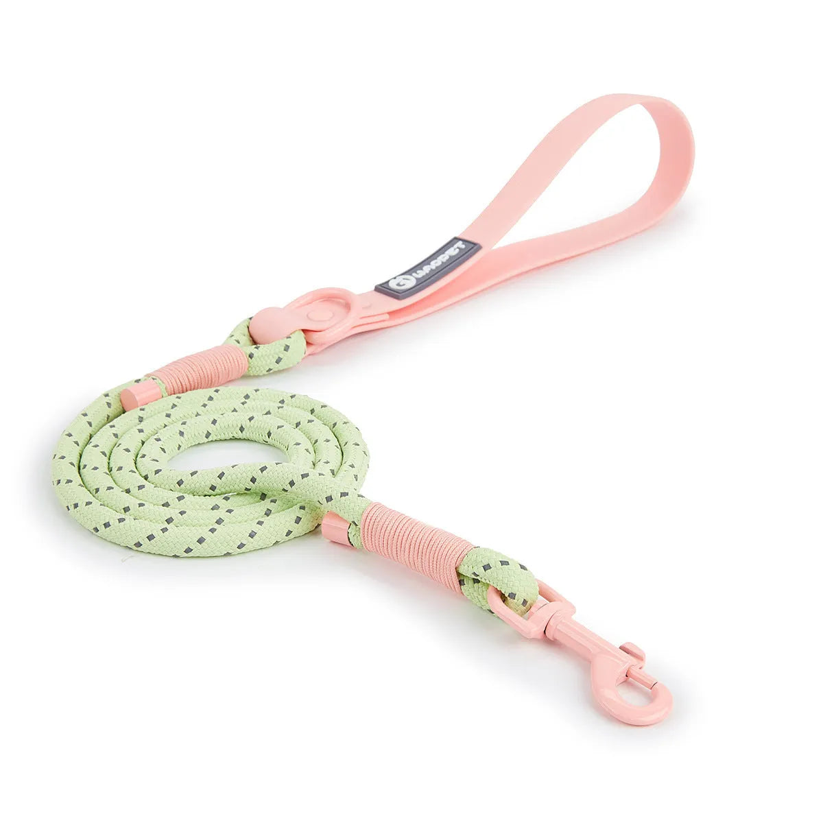 Solid colour PVC dog leash hand holding rope in dark red purple yellow or taoyao green