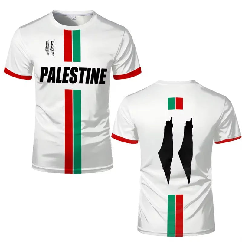 3D printed football pattern t-shirt in spandex fabric available in black or white