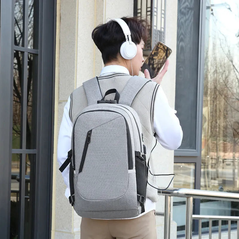 Oxford cloth computer backpack with 20-35L capacity in blue colour option