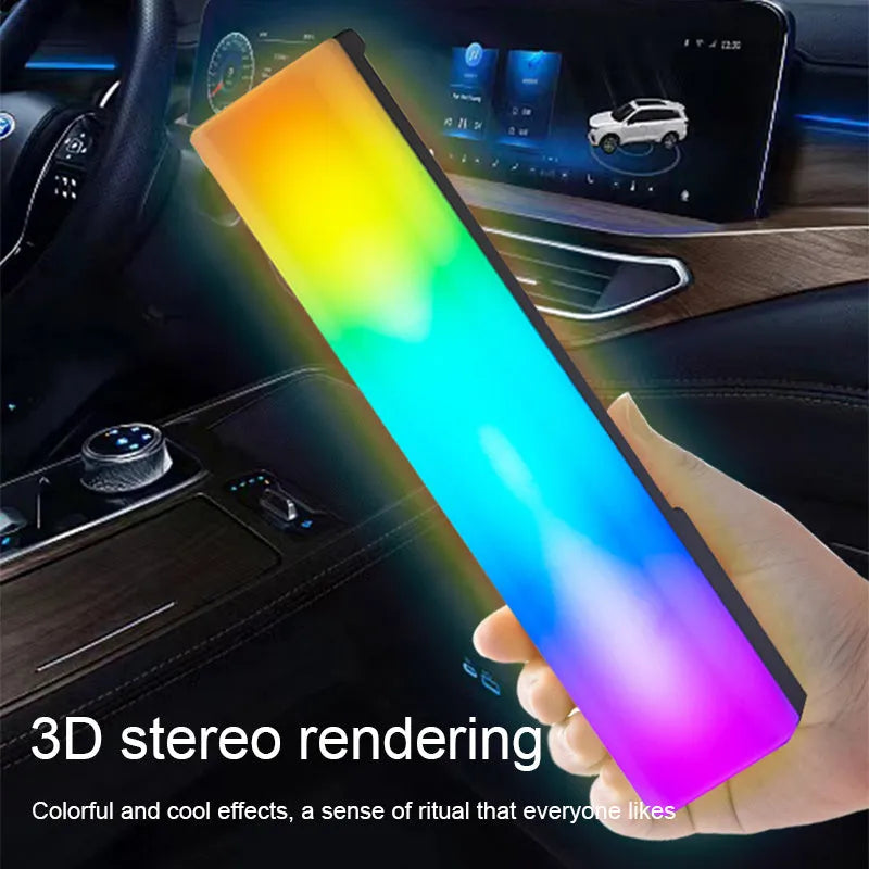 3D RGB LED ambiance lamp with music rhythm lighting on tabletop