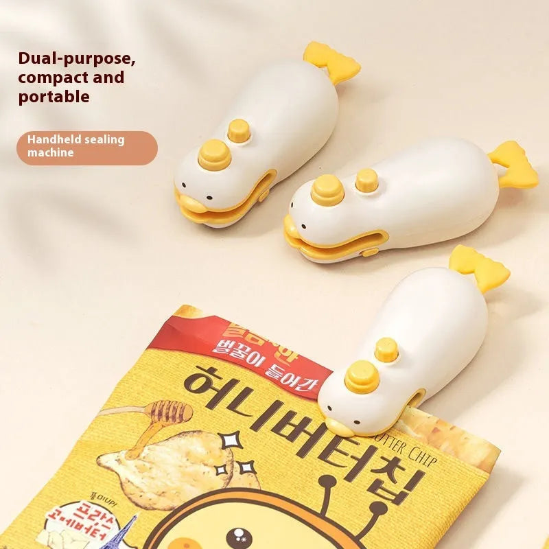 Small yellow duck rechargeable sealing machine with animal jacquard design