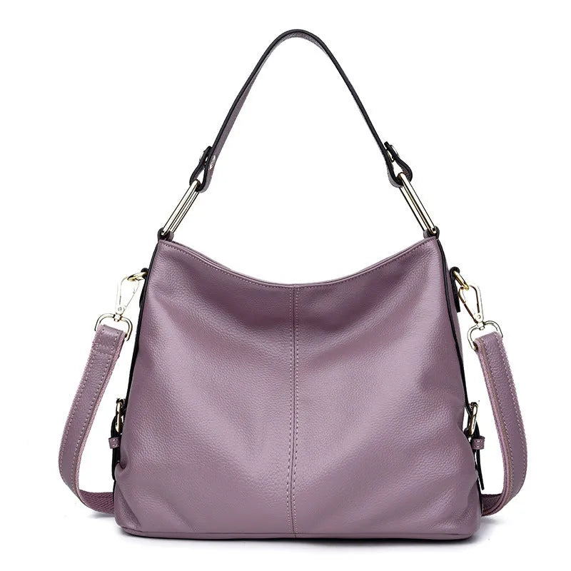 Genuine leather crossbody bag in square vertical shape with internal zipper organisers