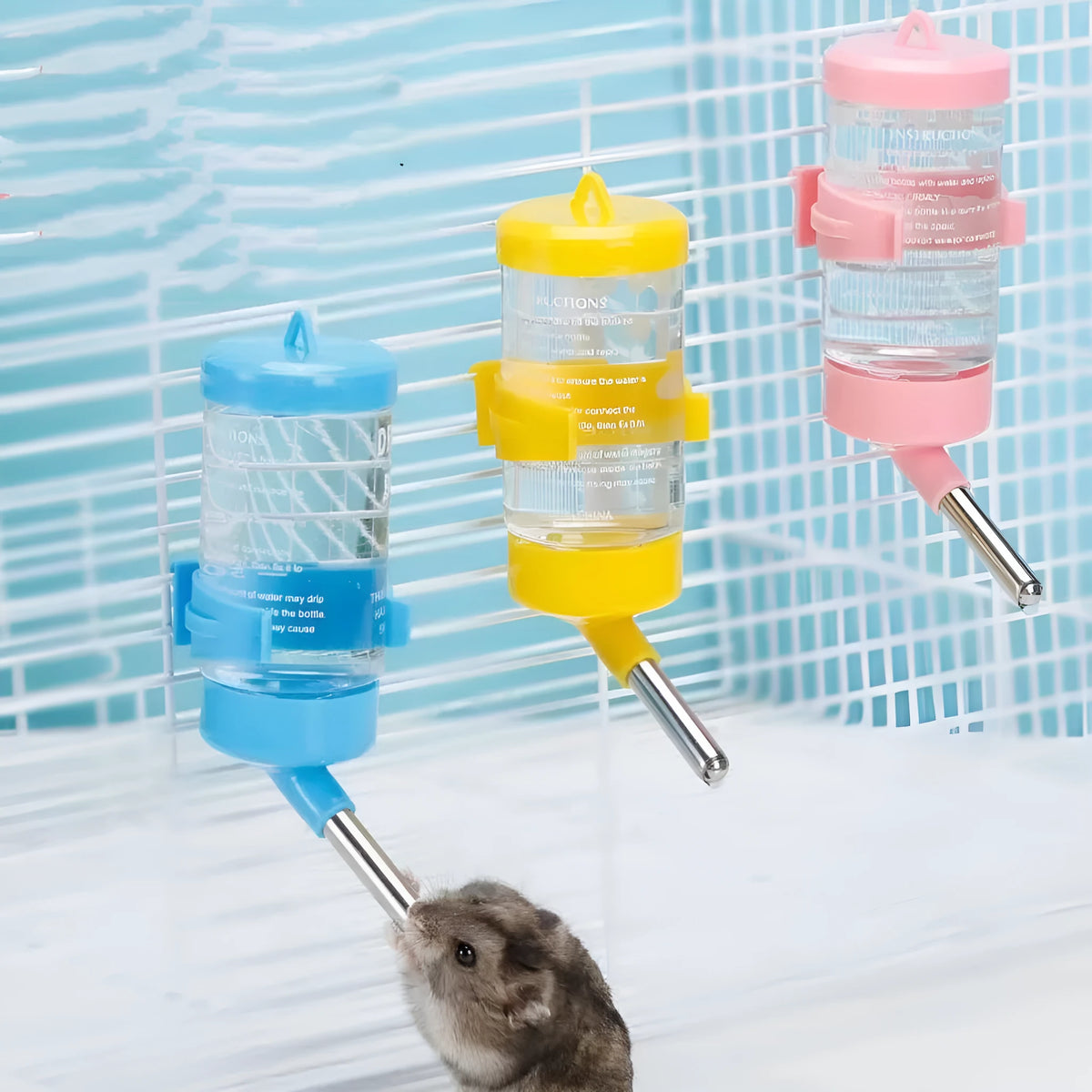 Plastic ball kettle leak-proof water feeder for small pets in assorted colours and capacities
