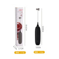 Handheld electric milk frother and blender in modern simple design, shown in black and white colour options.