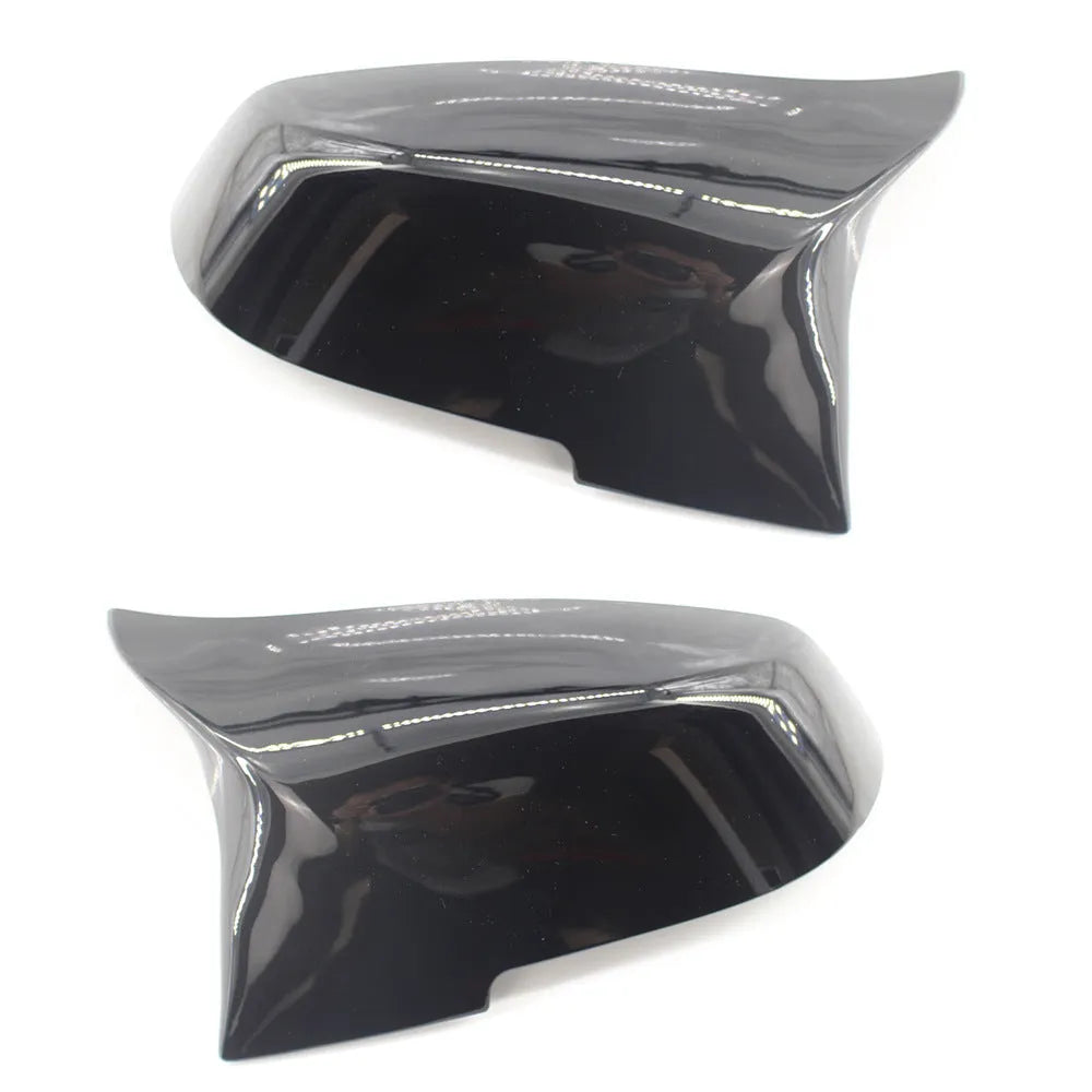 Paint bright black horn-shaped rearview mirror shell for BMW 3 Series and 4 Series F-chassis models.