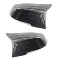 Paint bright black horn-shaped rearview mirror shell for BMW 3 Series and 4 Series F-chassis models.