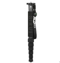Black carbon fibre SLR camera monopod with six telescopic sections extended