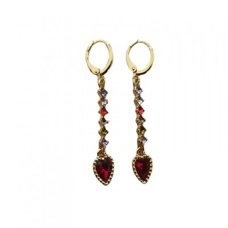 Women's heart-shaped alloy earrings with electroplated gold or silver colour finish