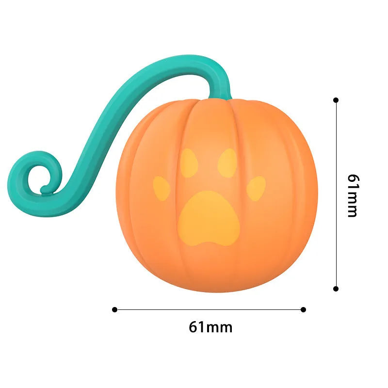 Automatic moving LED cat ball toy in watermelon or pumpkin design for interactive pet play