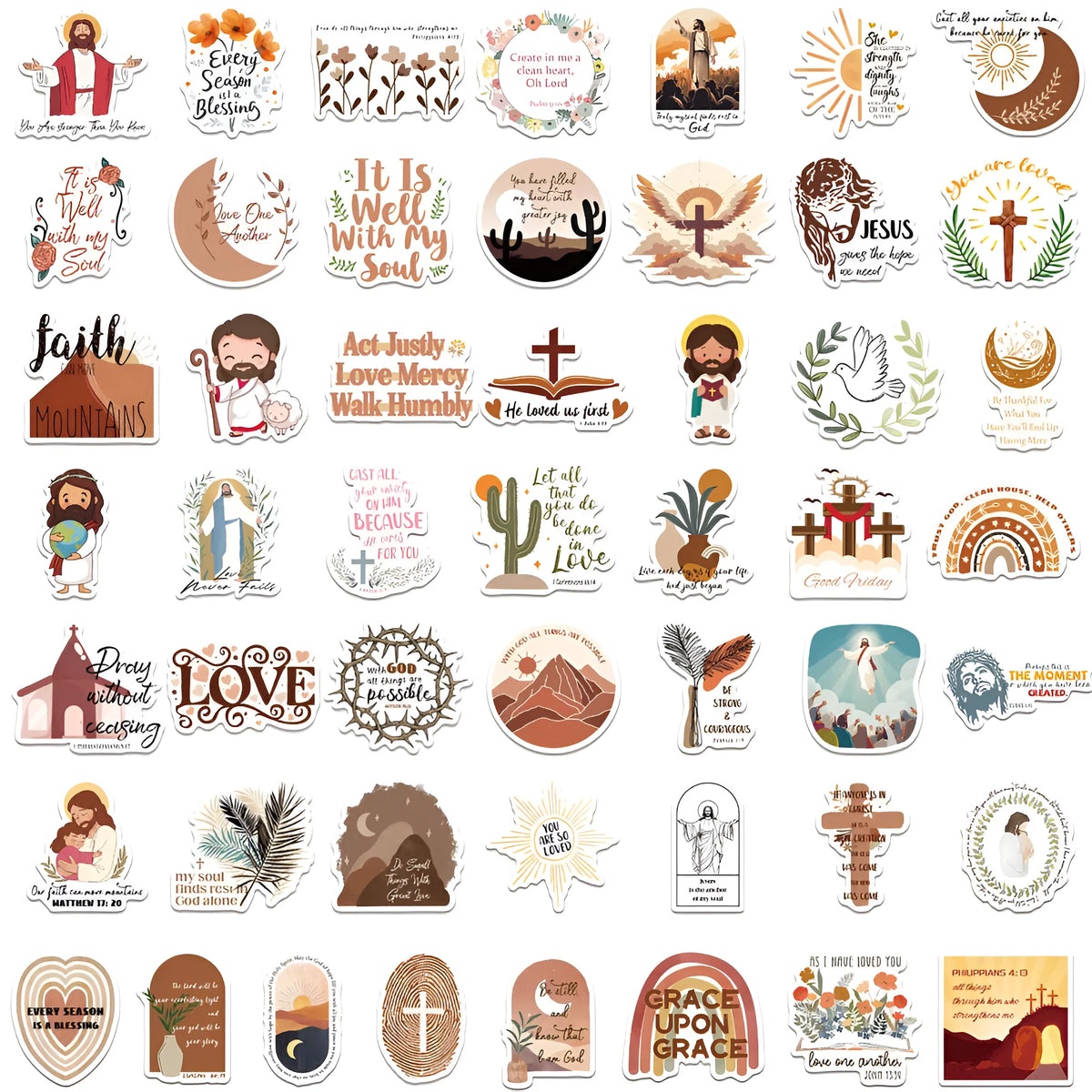 Assortment of 50 graffiti stickers with random pattern designs for personalisation decoration