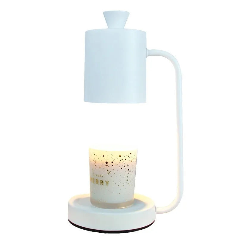 European-style aromatherapy wax melting lamp with metal holder in white colour