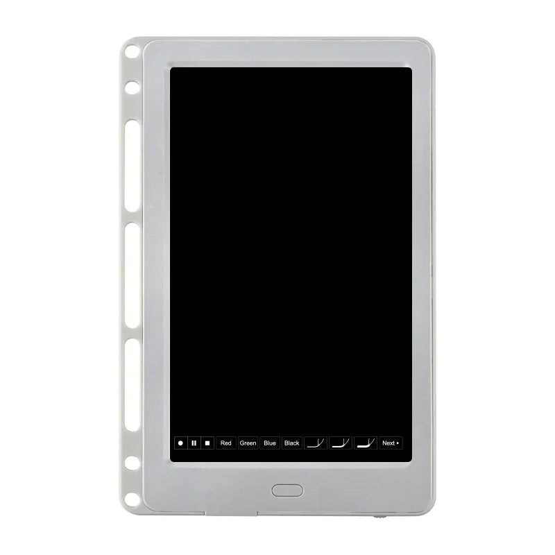 85-inch electronic writing pad with stitching design and smart pen on a desk