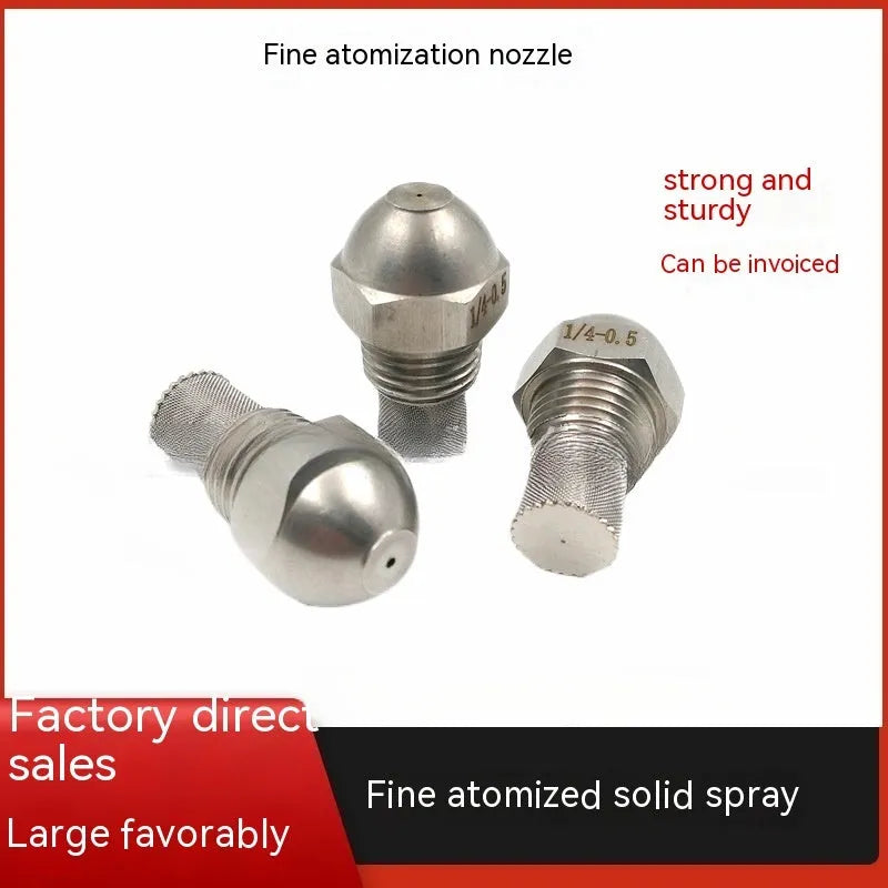 304 stainless steel two-point spray nozzle with 1/4 thread connection and multiple aperture size options
