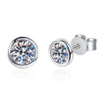 Gold-plated 925 sterling silver geometric earrings for women with moissanite or zircon stone options.