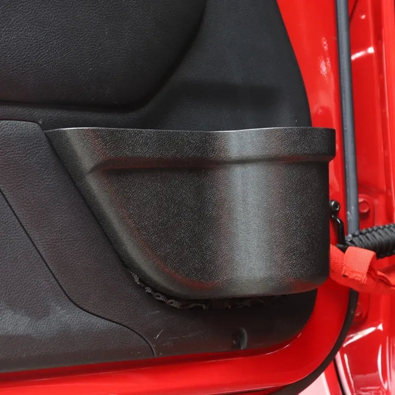 Black aluminium car interior net pocket storage box pair for vehicle organisation
