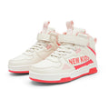 Children's beige green outdoor sneakers with buckle closure and rubber sole