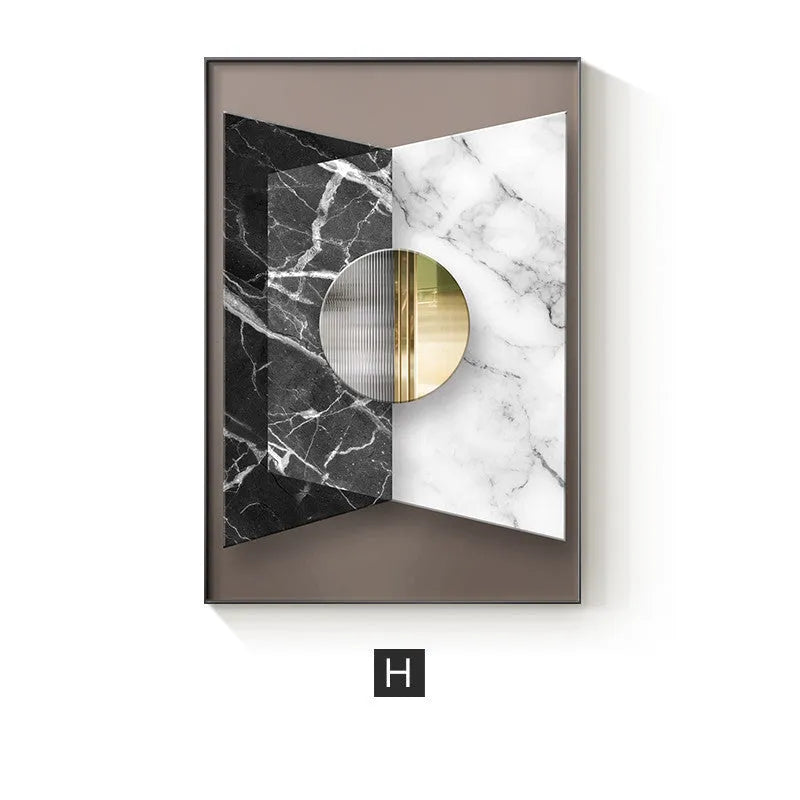 Abstract geometric pattern printed on a canvas wall art poster in a simple, modern style.