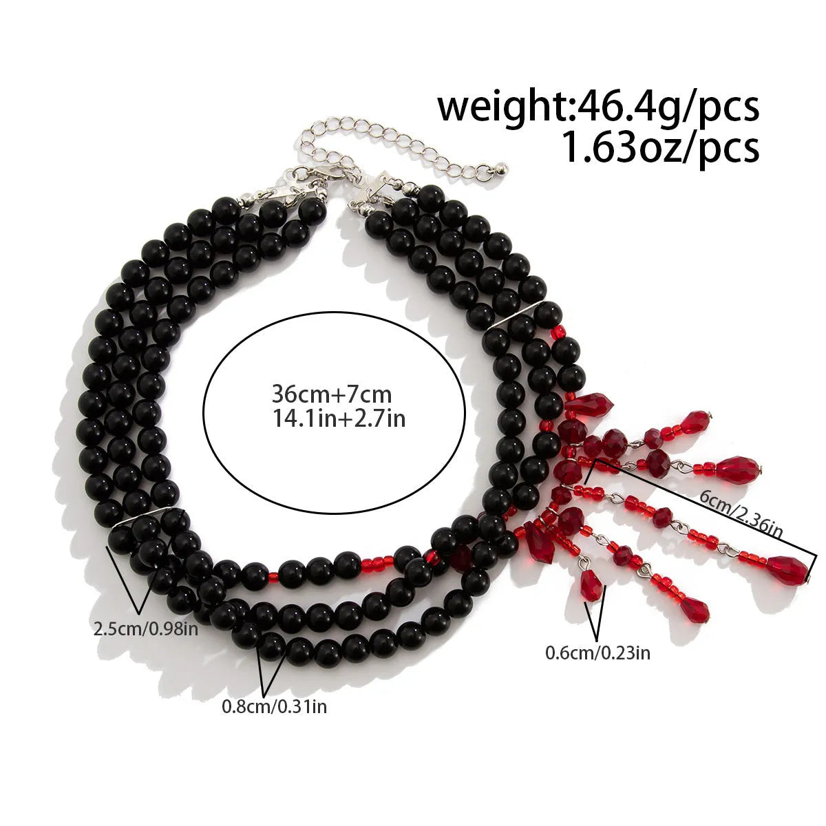 Halloween blood drop necklace with crystal pendant and imitation pearls on adjustable chain