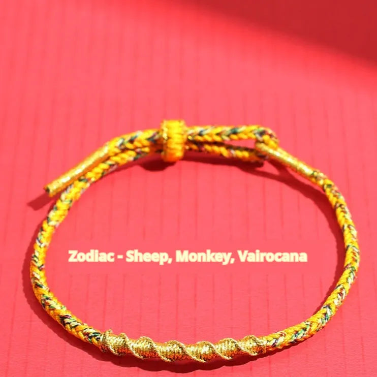 Adjustable eight-strand woven hand strap in zodiac colour theme with flexible wire core construction