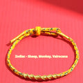 Adjustable eight-strand woven hand strap in zodiac colour theme with flexible wire core construction