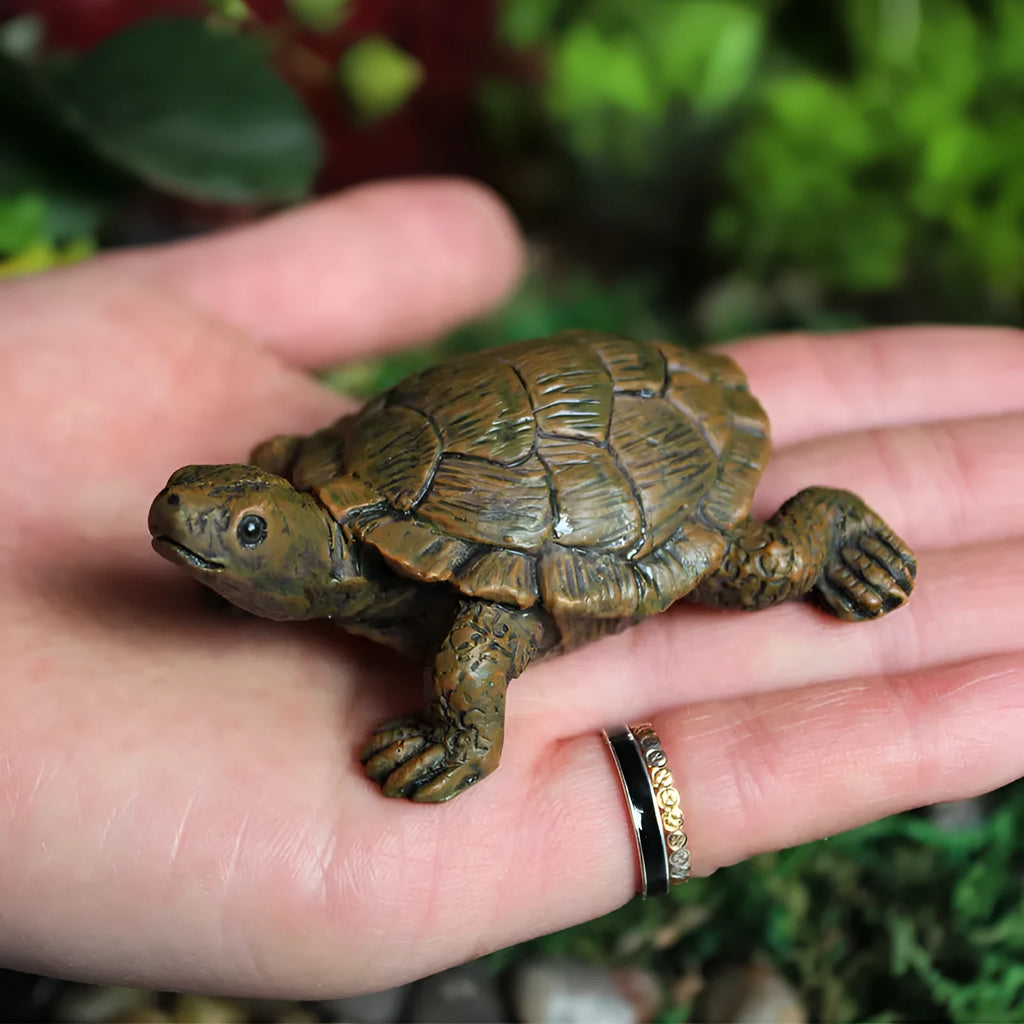 Resin simulated turtle ornament for micro landscape and gardening decoration