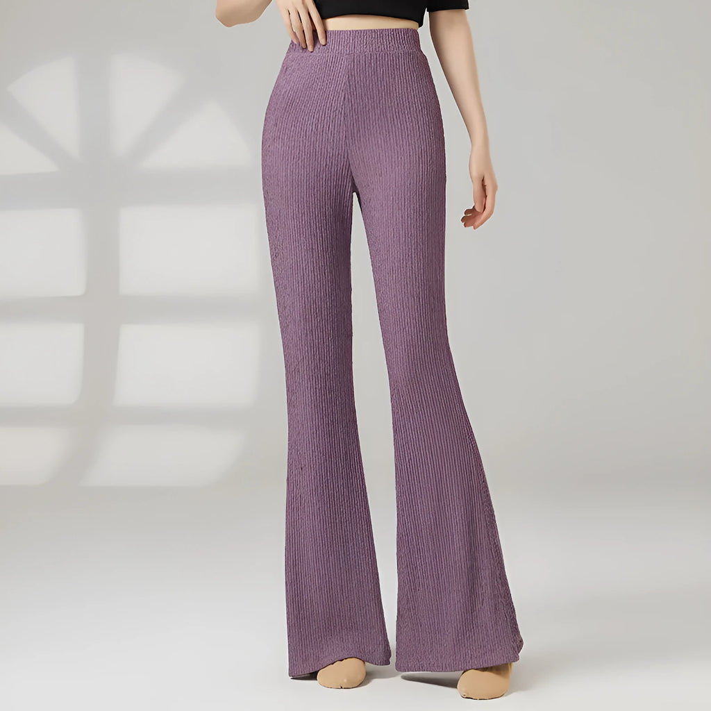 Women's classical dance practice pants in polyester fibre fabric available in five colours