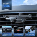 Aluminium alloy car phone holder clipped onto vehicle air vent in black colour