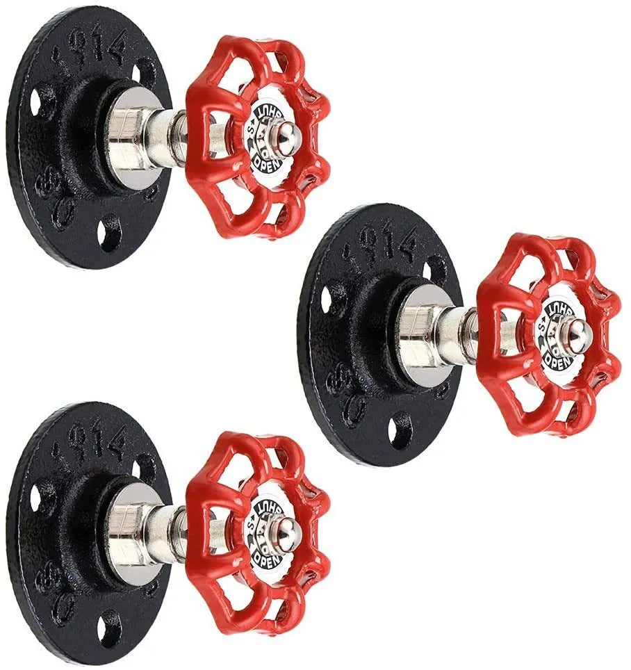 Metal wall hook with water pipe style frame in a choice of three colours.